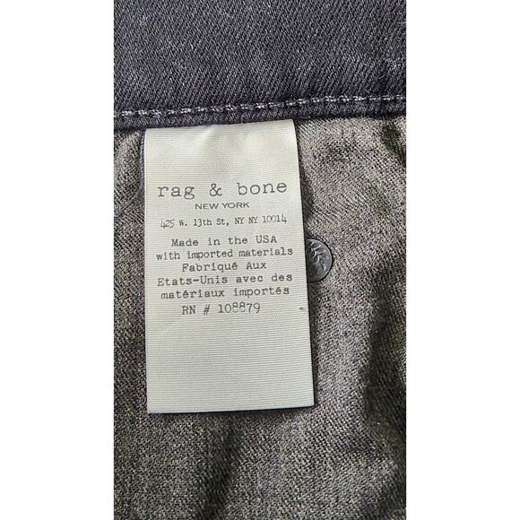 Rag & Bone Jeans Womens 28 Black Hampton Capri Chewed Hem‎ Stretch High Rise - Picture 6 of 9